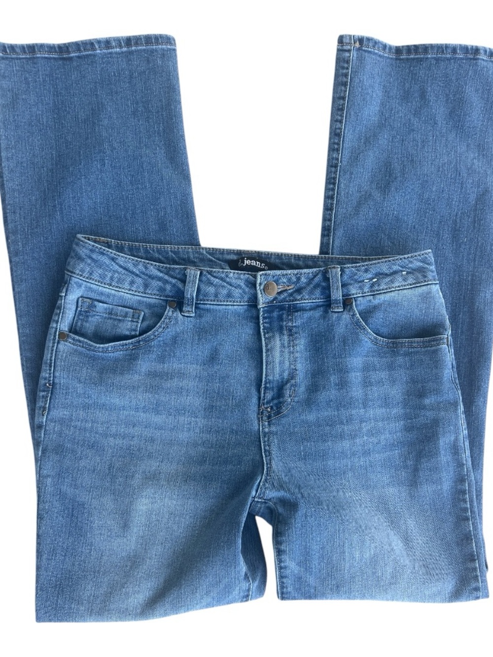 d. jeans Straight Leg Mid Blue Women's Jeans